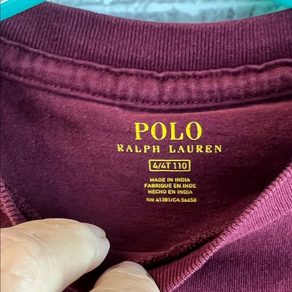 Boy's Ralph Lauren Kids Burgundy Tee with Logo‎